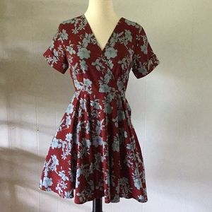 Burgundy floral dress
